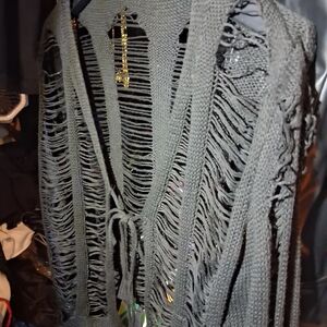 Stylish Black Distressed Sweater